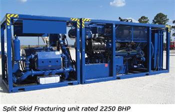 Pompe de fracturation sur skid